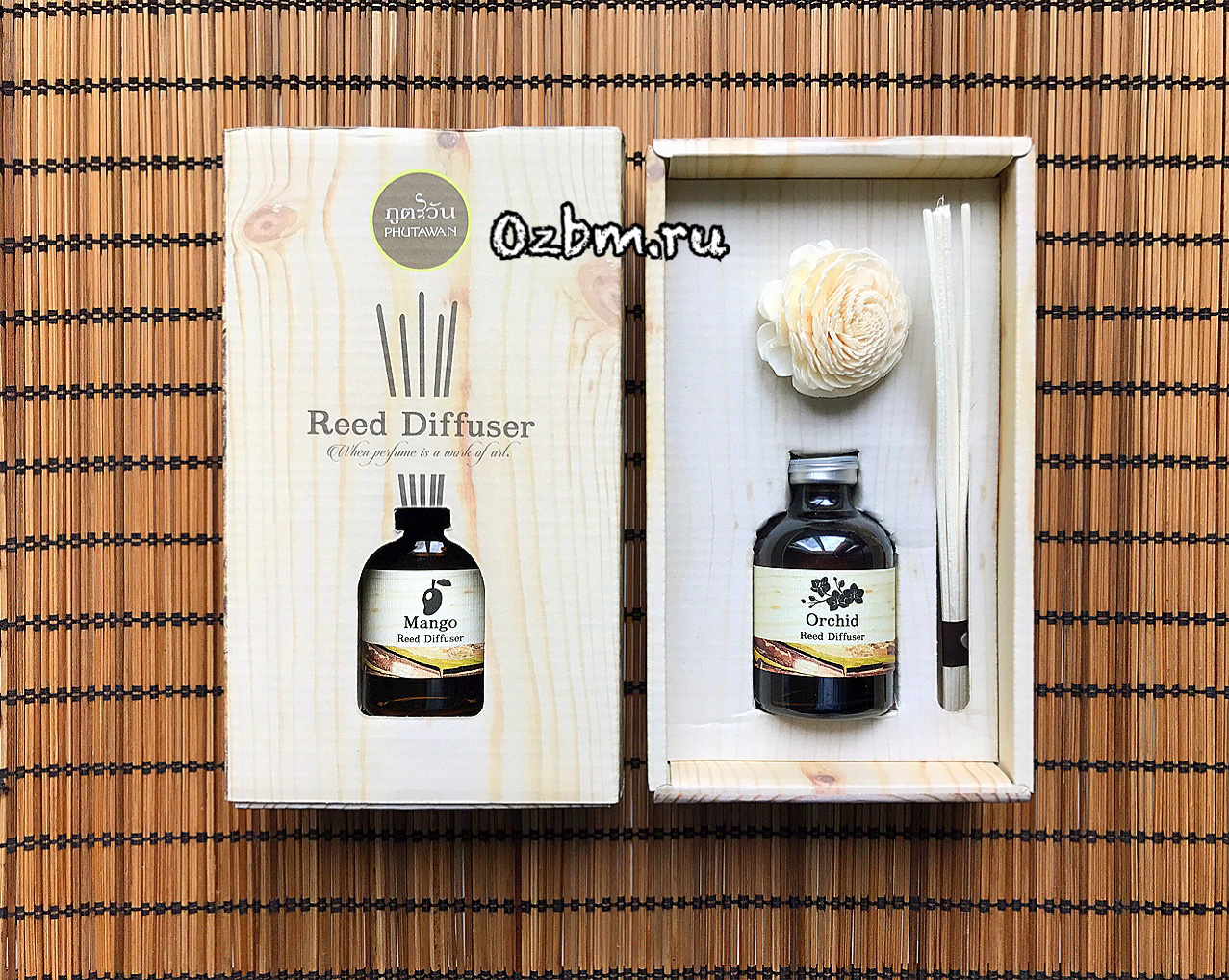 Ароматический Тайский диффузор Зеленое яблоко Reed Diffuser Phutawan Green Apple 50 мл